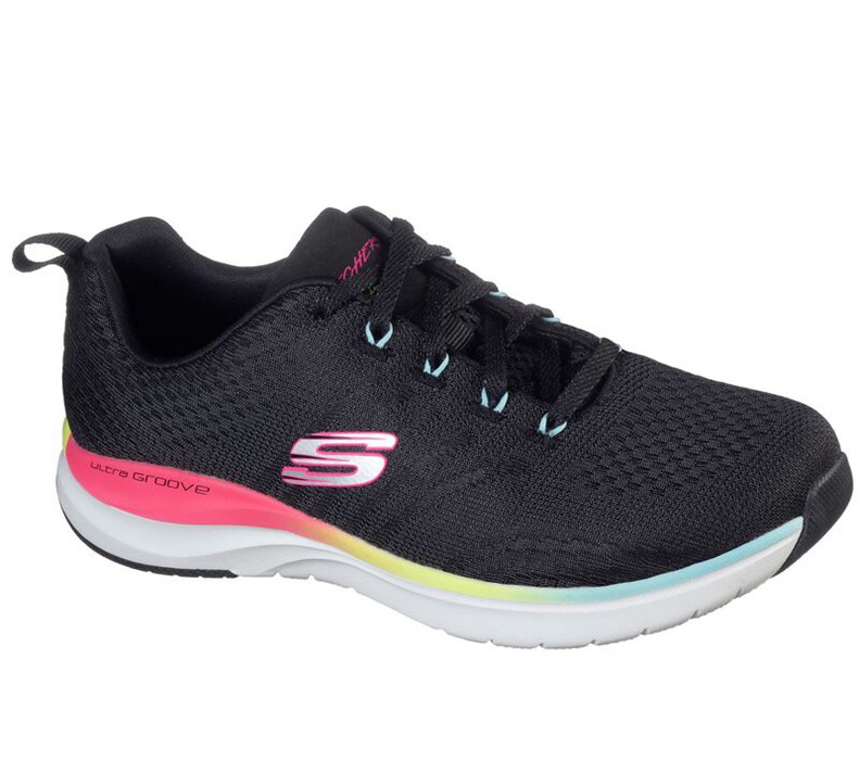 Skechers Dam Svarta/Olika Färger Sneakers - Ultra Groove - Pure Vision - Sverige (MJQNA-0459)